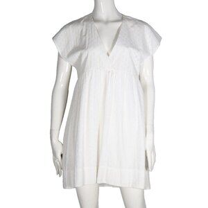Wilfred Women's Small White Misha Dress Short Sleeve V-Neck Babydoll Mini $168
